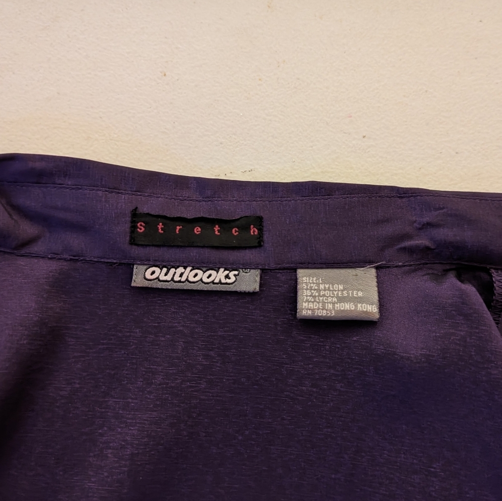 Outlooks, purple, shiny, Juniors, Large, stretchy - Picture 3 of 3